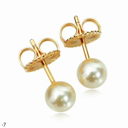 Approx. 6.0 - 6.5 mm, Moonlight Lot, Akoya Pearl, Stud Earrings