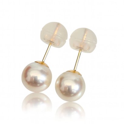Approx. 8.5 mm, Moonlight Lot, Akoya Pearl, Stud Earrings