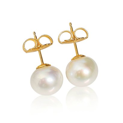 Approx. 10.5 - 11.0 mm, Edison Pearl, Stud Earrings
