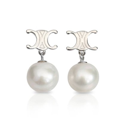 Approx. 9.0 - 10.0 mm, Edison Pearl, Celine Dangle Pearl Stud Earrings