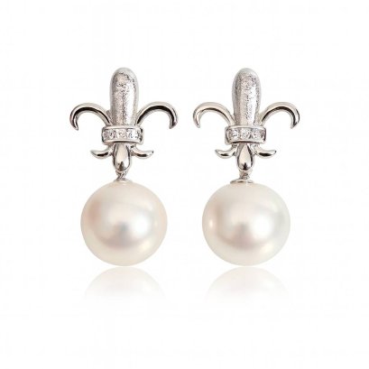 Approx. 10.7 - 10.8 mm, Edison Pearl, Scout Dangle Pearl Stud Earrings