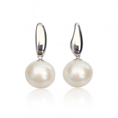 Approx. 11.0 mm, Edison Pearl, Freefrom Shaped Dangle Pearl Stud Earrings