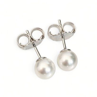 Approx. 7.0 - 7.5 mm, Mucho Lot, Akoya Pearl, Stud Earrings