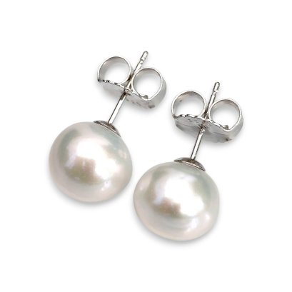 Approx. 10.0 - 11.0 mm, Edison Pearl, Stud Pearl Earrings