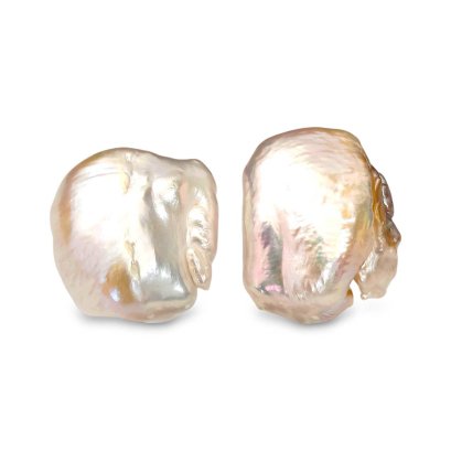 Approx. 15.0 mm up, Keshi Freshwater Pearl, Stud Earrings