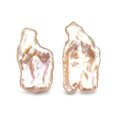 Approx. 15.0 mm up, Keshi Freshwater Pearl, Stud Earrings
