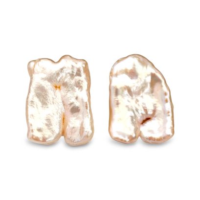 Approx. 15.0 mm up, Keshi Freshwater Pearl, Stud Earrings
