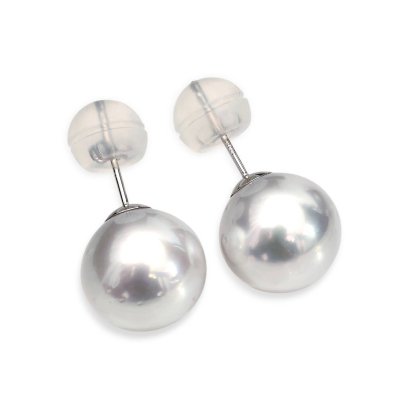 Approx. 12.0 mm, White South Sea Pearl, Stud Earrings