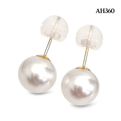 Approx. 10.0 mm, White South Sea Pearl, Stud Earrings