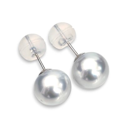 Approx. 10.0 mm, White South Sea Pearl, Stud Earrings
