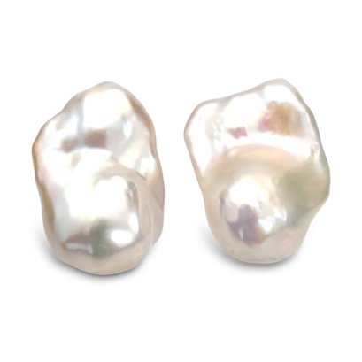 Approx. 12.0 - 16.0 mm, Baroque Fireball, Freshwater Pearl, Stud Earrings