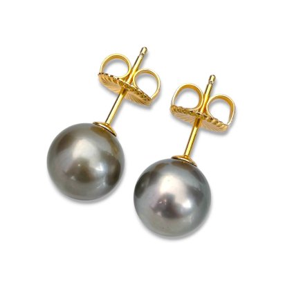 Approx. 10.0 - 11.0 mm, Mayura Fancy Lot, Tahitian Pearl, Stud Earrings