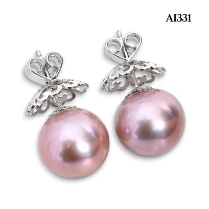Approx. 14.0 mm, Edison Pearl, Stud Earrings