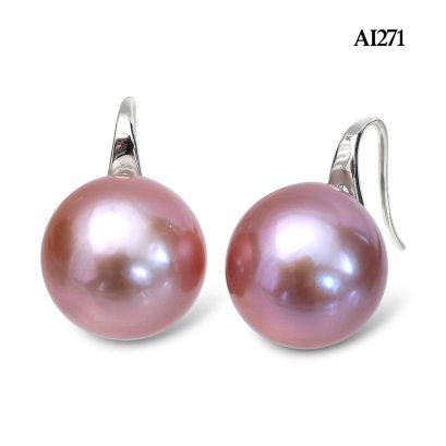 Approx. 14.0 mm, Edison Pearl, Fish Hooks Spoon Pearl Earrings