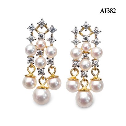 Approx. 4.0 - 5.0 mm, AK Pearl, Royal Dangle Pearl Stud Earrings