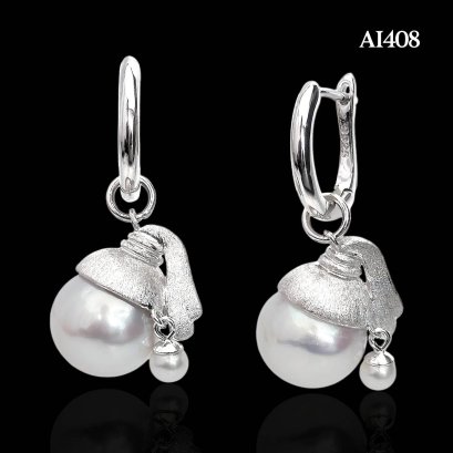 Approx. 3.0 mm and 11.0 mm, AK and Edison Pearl, "Girl with a Pearl Earring" Latch Back Dangle Pearl Earrings