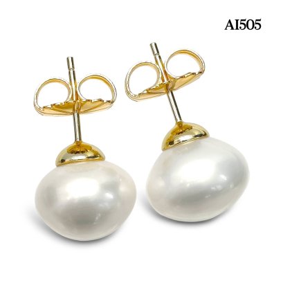 Approx 11.0 - 12.0 mm, Edison Pearl, Stud Pearl Earrings