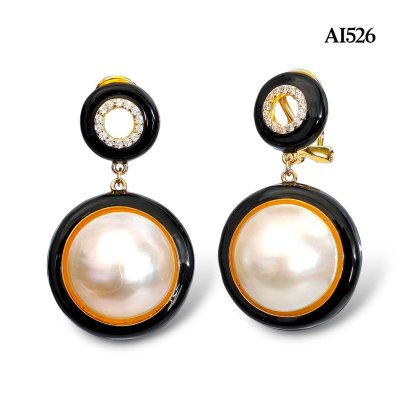 Approx. 14.0 mm, Mabe, South Sea Pearl, Double Ring Pearl Stud Earrings