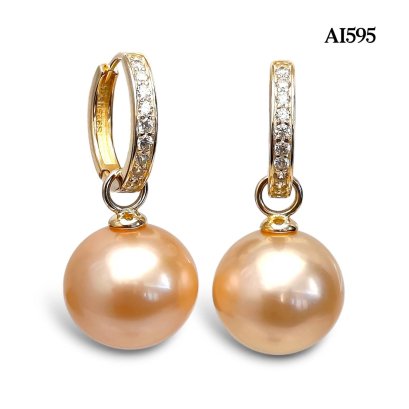 13.4 mm and 13.5 mm, Edison Pearl, Hoop CZ Paved with Pearl Jacket