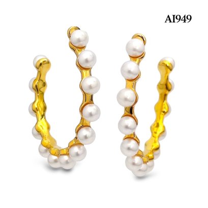 Approx. 4.0 mm, AK Pearl, Pearl Hoop Stud Earrings