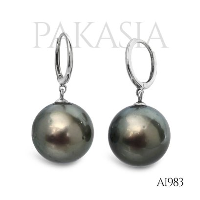 (PSL) Approx. 13.6 mm, Aurora Peacock, Hoop Dangle Pearl Earrings