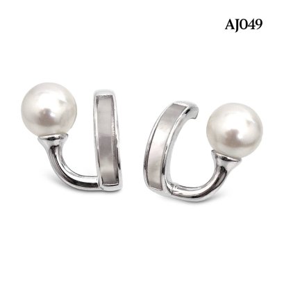 Approx. 6.0 mm, Moonlight Lot, Akoya Pearl, MOP Bar & Pearl Stud Earrings