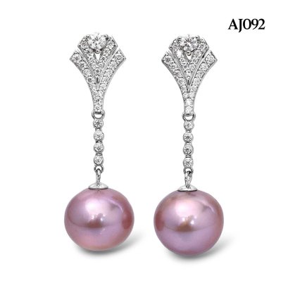 Approx. 14.0 mm, Edison Pearl, Cabaret Dangle Pearl Stud Earrings