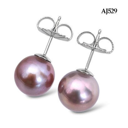 Approx. 9.0 - 12.0 mm, Edison Pearl, Pearl Stud Earrings
