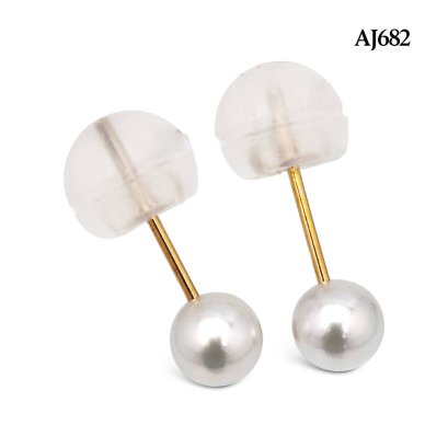 Approx. 5.0 mm up, Akoya Pearl, Pearl Stud Earrings