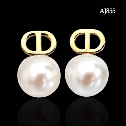 Approx. 10.0 mm, Edison Pearl, CD Pearl Stud Earrings