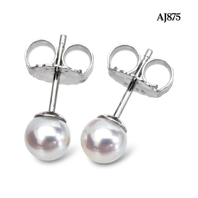 Approx. 5.0 mm up, AK Pearl, Pearl Stud Earrings