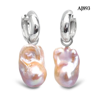 Approx. 13.0 mm, Freshwater Pearl, Huggie Earrings with Pearl Jacket