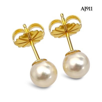Approx. 8.0 mm, Moonlight Lot, Akoya Pearl, Pearl Stud Earrings