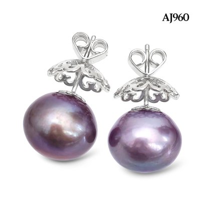 Approx. 13.0 - 16.0 mm, Edison Pearl, Pearl Stud Earrings