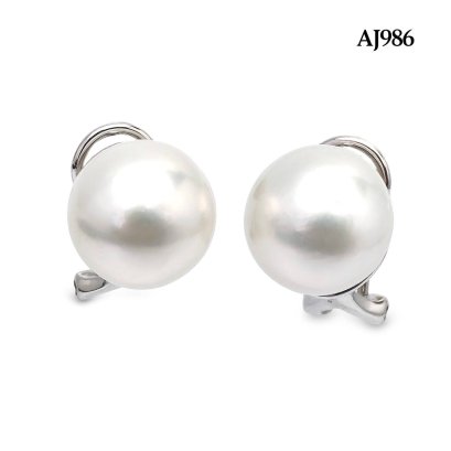 Approx. 11.0 mm, Edison Pearl, Pearl Stud Earrings with Omega Earring Backs