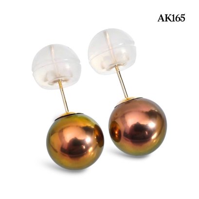 Approx. 9.0 mm, Special Color, Edison Pearl, Stud Earrings