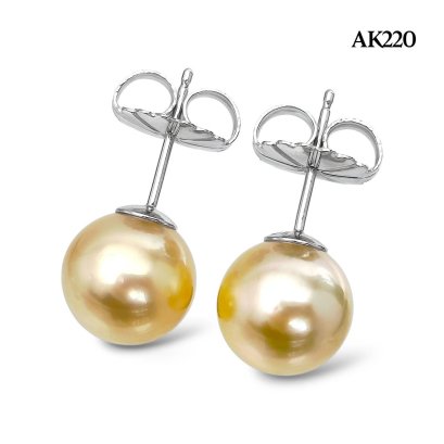 Approx. 10.0 mm, Gold South Sea Pearl, Pair Pearl