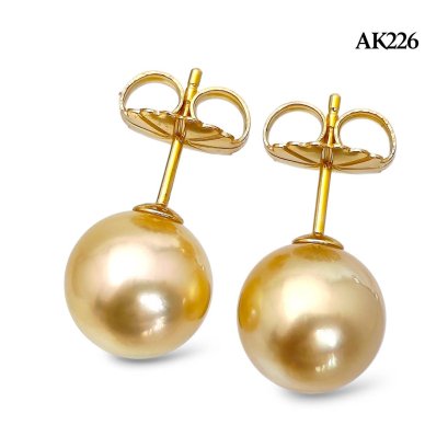 (PSL) Approx. 11.2 mm, Gold South Sea Pearl, Pair Pearl