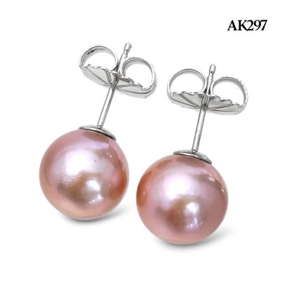 Approx. 11.0 mm, Edison Pearl, Stud Earrings