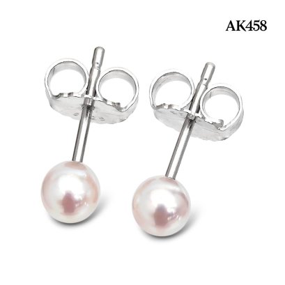 Approx. 5.0 mm up, Hanamomo, Akoya Pearl, Stud Earrings