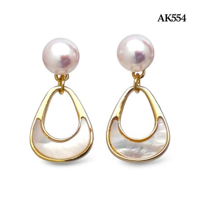 Approx. 5.0 - 5.5 mm, Hanamomo, Akoya Pearl, The Purse Pearl Stud Earrings