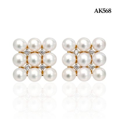 Approx. 4.5 - 5.0 mm, AK Pearl, Pearl Pack CZ Stud Earrings
