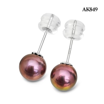 Approx. 7.0 mm, Special Color, Mini Edison Pearl, Stud Pearl Earrings