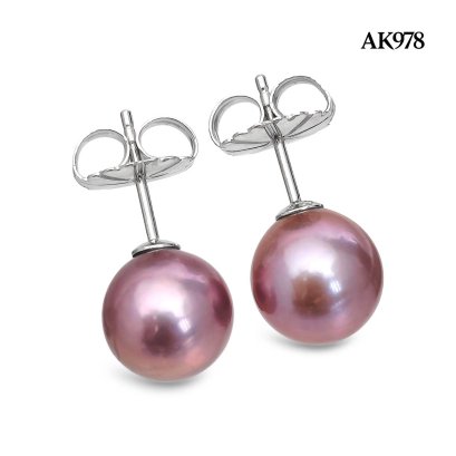 Approx. 10.0 mm, Frshwater Pearl, Pearl Stud Earrings