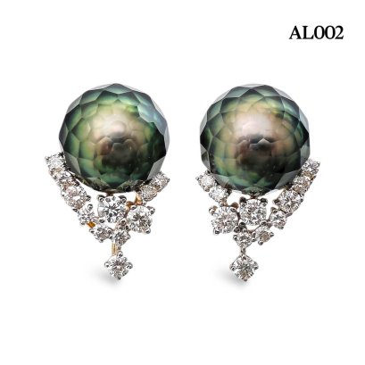 Approx. 10.0 mm, Hanashinju, Tahitian Pearl, Pearl Icicle Stud Earrings