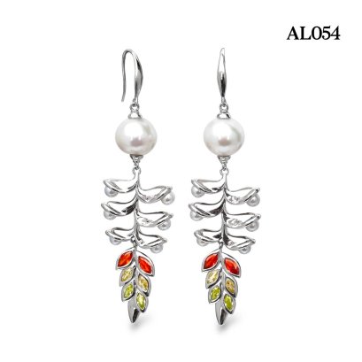 Approx. 3.0 - 11.0 mm up, AK and Edison Pearl, Dhamma Raksa Flower Chandelier Earrings