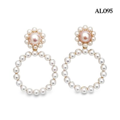 Approx. 4.0 - 7.0 mm, AK Pearl and Freshwater Pearl, Pearl Halo Pearl Stud Earrings with Hoop Pearl Jacket
