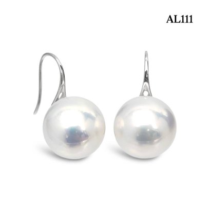 11.7 mm and 11.7 mm, Edison Pearl, Fish Hooks Spoon Pearl Earrings