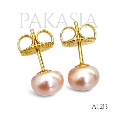 Approx. 8.0 mm up, Freshwater Pearl, Stud Earrings