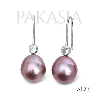 Approx. 12.0 - 13.0 mm, Edison Pearl, Fish Hooks Long Tail Dot Pearl Earrings